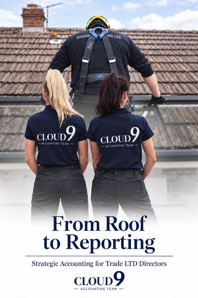 Cloud 9 Accounting team supporting a roofer – from roof to reporting, strategic accounting for trade LTD directors